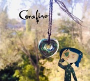 Naszyjnik koralina oko ducha ghost eye handmade vintage alternative