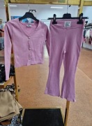 Nowy komplet prążek zestaw bluzka sweterek + dzwony r. 110/116