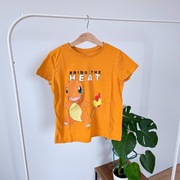 Pokemon Charmander bluzka 140 pomarańczowa krótki rękaw t-shirt koszulka