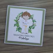 Kartka na Komunię, personalizowana, w pudełeczku