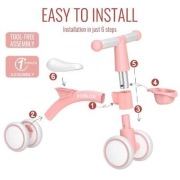 Lekki rower biegowy dla dziecka z 4 kołami