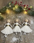 Aniołki na choinke z makramy 4szt