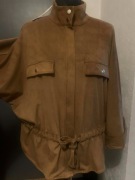 ZARA kurtka koszulowa biker ramoneska narzutka eco zamsz camel rękaw 3/4