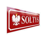Metalowa tablica tabliczka z godłem Polski SOŁTYS WÓJT 50x15 cm