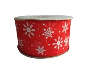 WSTĄŻKA TAŚMA dekoracyjna Boże Narodzenie organza 4 cm.