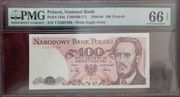 100 zł złotych - 1988 r. seria TT  PMG 66 EPQ