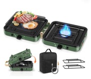 Składana Kuchenka Gazowa Campingowa 2-Palnikowa z Zapalnikiem