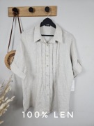 Koszula damska beżowa 100% len nowa z metką Amore Mio 44