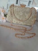 Torebka wieczorowa - Kuferek Złote cekinki 