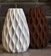 Zestaw 2 wazonów na suche kwiaty / LEGO - brązowy i biały, wysokość 20cm