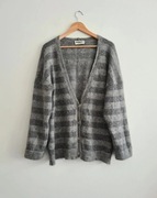 Szary sweter kardigan w paski Essentiel Antwerp luźny S 36 oversize