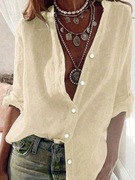 Bluza casualowa długi odwijany rękaw r. L cienka ze stójką