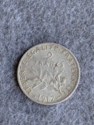 Francja 2 franki 1917 srebro AG