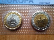 Set monet Euro Próba Norwegia 2004 r 8 próbnych monet w blistrze zestaw