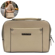 Torebka damska beżowa elegancka listonoszka na ramię