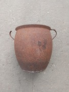 Stary żeliwny gar garnek sagan kwietnik osłona ozdoba