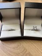 Pierścionek zaręczynowy 3.01ct E VS1 IGI + obrączka 14K białe złoto