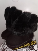 Ocieplane buciki zimowe futro króliki 