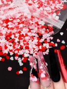 OZDOBY DO PAZNOKCI BIAŁE I CZERWONE SERCA 