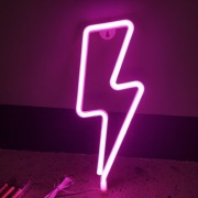 Neon LED piorun błyskawica, strajk kobiet - różowy
