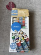 Farby gwasze , gouache 12x12ml Artists loft