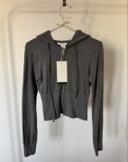 Zara bluza o krótszym kroju z kapturem bezszwowa M szara