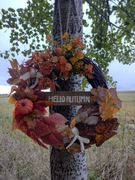 Wianek jesienny na drzwi, rustykalny