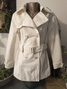 Kremowy przejściowy płaszczyk L