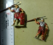 Rzym. 2 legioniści z pilum. Żołnierzyki. Figurka. Elastolin! Skala 1/30