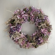 Wianek na drzwi patyki hortensje sztuczny 38 cm