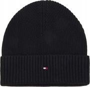 TOMMY HILFIGER MARKOWA CZAPKA ZIMOWA BAWEŁNA KASZMIR CZARNA BLACK HIT