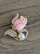 Broszka róża z cyrkoniami 