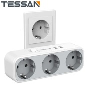 Tessan ścienna listwa zasilająca 3 gniazda 2 USB