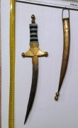 Duży nóż arabski typu koummya dagger 60cm + pochwa  bogato zdobiony vintage
