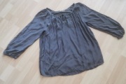 Elegancka szara bluzka BO'EME - roz. S/M, made in Italy, 40% jedwab