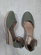 Zielone eleganckie buty sandały espadryle na koturnie Next 41