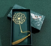 Elegancka zakładka do książki mniszek pudełko prezent miedź