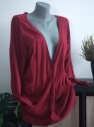 Sweter damski rozpinany bordowy Peacocks 4XL