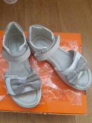 Buty sandały dziewczęce białe na rzepę z kokardką Lasocki 29