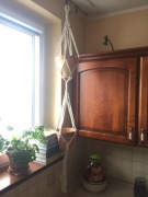 Makrama Kwietnik BEŻOWY HANDMADE BOHO podwójny