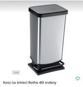 Kosz na śmieci Rotho 40l srebny