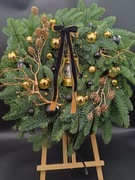 Wianek na drzwi świąteczny - żywa jodła nobilis 