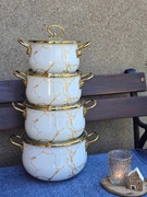 Garnki emaliowane marmur 