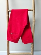 Eleganckie czerwone spodnie Moodo S 36 prosta nogawka wysoki stan na święta