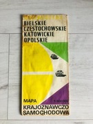 Mapa woj. bielskie częstochowskie katowickie 1983
