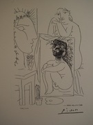 **Pablo Picasso** „Rzeźbiarz i modelka”. 1959 r.  sygn. Oryg.