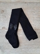 Rajtuzy bawełniane z kokardką, czarny - 4-6 lat