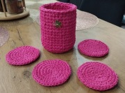 Zestaw do wina lemoniady Handmade szydełko 