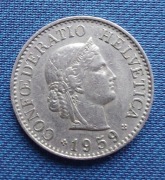 Moneta Szwajcaria 10 rappenów 1959