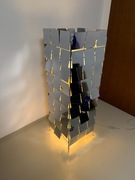 Designerska lampa podłogowa z lustrzanymi panelami – 3 źródła światła